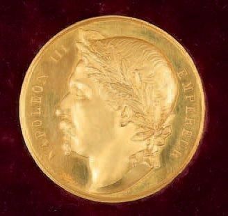 null Médaille de reconnaissance de la Chambre de Commerce de Rouen, en or, avers...