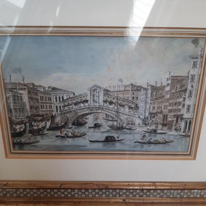 Giacomo GUARDI (Venise 1764 - Venise 1835) - View of the Rialto Bridge
- View of...