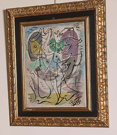 André MASSON (1896-1987) Untitled, ca. 1930
Oil, pastel and tempera on canvas, signed...