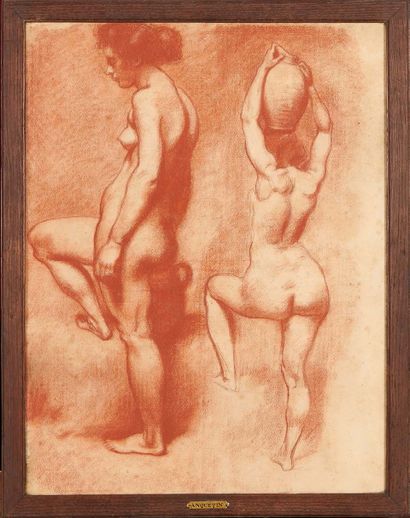 LOUIS ANQUETIN (1861-1932) 
Study of nudes from the back and three-quarter
Sanguine...