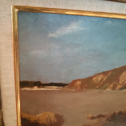 Odilon REDON (1840-1916) 
Les falaises à marée basse
Huile sur papier marouflé sur...
