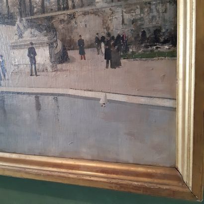 Luigi LOIR (1845-1916) 
Paris, port de mer, 1885
Huile sur toile, signée et datée...