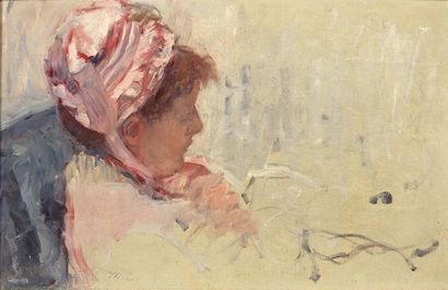 Mary CASSATT (1844-1926) 
Study for The Cup of Tea or Tea Time, ca. 1879-1881



Oil...