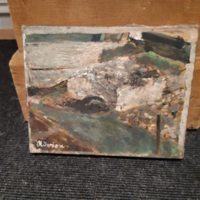 Lucien ADRION (1889-1953) 
Riverfront
Oil on canvas, signed lower left.
19 x 24 ...