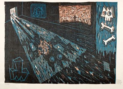Speedy Graphito L'Apparition, 1986, gravure sur bois, 39,5 x 54,5 cm, marges 50 x...