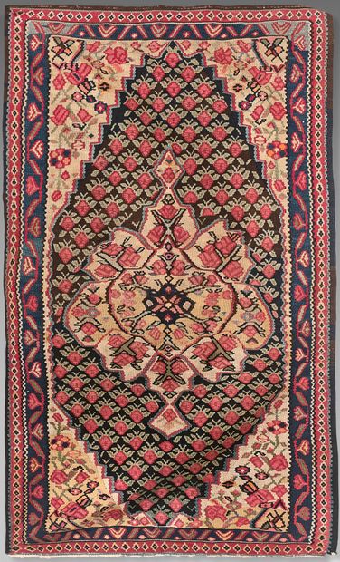 null Kilim carpet probably Senneh decorated with a central medallion polylobed decorated...