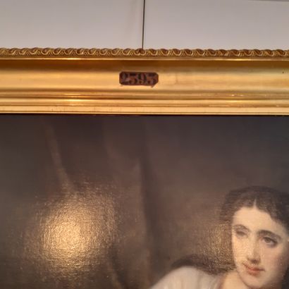 Anna REILLE (1824-1902) Jeune femme alanguie au collier de perles, 1869
Huile sur...