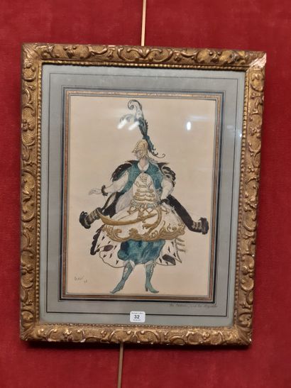 Léon BAKST (1866-1824) Costume pour la Mazurka (hommes), 1921
Aquarelle, gouache...