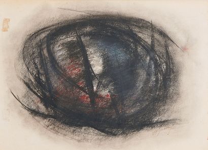 Jean SIGNOVERT (1919-1981) Composition
Charcoal and pastel, signed lower right.
(Trace...