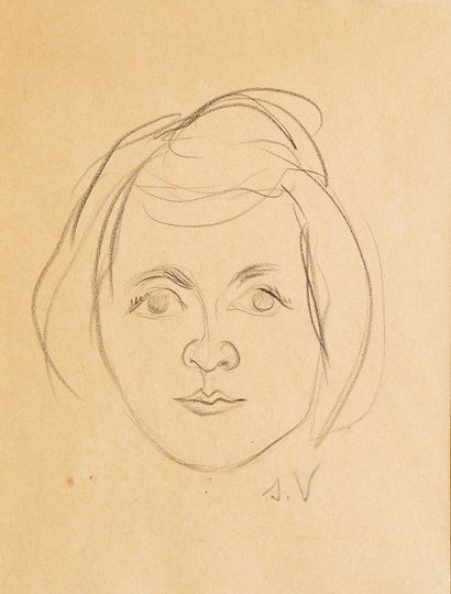 André UTTER (1886-1948) Portrait of Mademoiselle Eisemann, after Suzanne Valadon
Black...