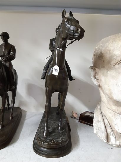 Alfred BARYE Fils (1839-1882) Gladiateur, célèbre cheval pur-sang monté par son jockey
Grande...