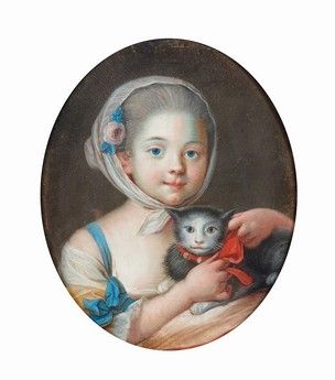 18th century FRENCH SCHOOL Young girl with...