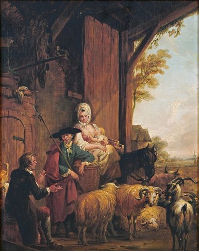 null Attributed to Johann Conrad SEEKATZ (1719-1768) The peasant's lunch - The departure...