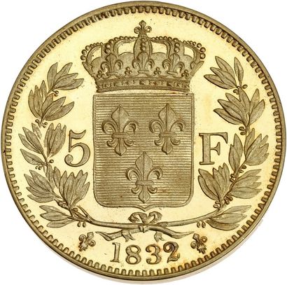 null HENRI V, prétendant (1820-1883) 5 francs. 1832. Frappe en or. 47,30 g. Tranche...