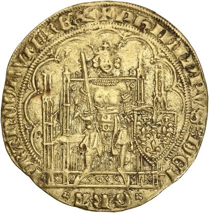 null PHILIPPE VI (1328-1350) Ecu d or à la chaise. 4,51 g. D. 249. TB à TTB.