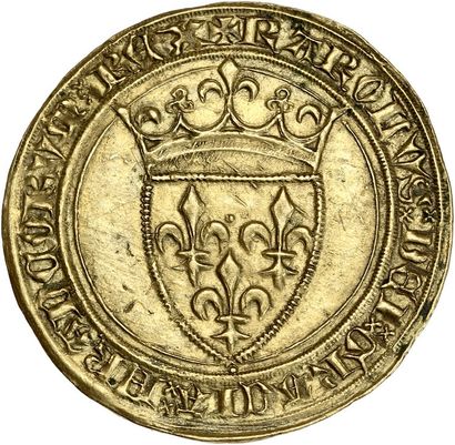 null CHARLES VI (1380-1422) Ecu d or à la couronne. 3,98 g. D. 369. Flan large. Superbe...