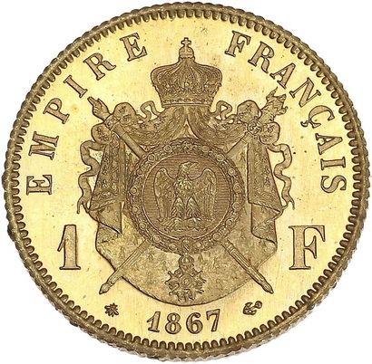 null SECOND EMPIRE (1852-1870) 1 franc. 1867. Frappe en or. 8,10 g. 23 mm. Tranche...