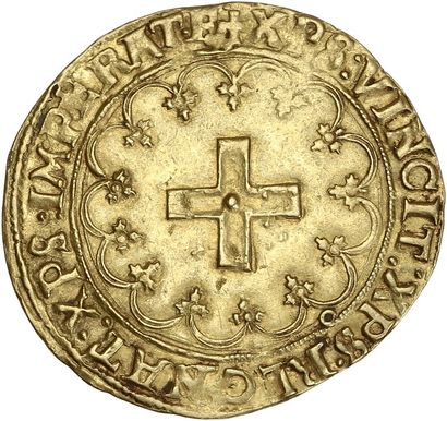 null FRANCOIS Ier (1515-1547) Ecu d or à la croisette. 3,37 g. Lyon. D. 889. TTB...