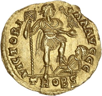 null CONSTANTIN III (408-411) Solidus. Trêves. 4,46 g. Son buste diadémé et drapé...