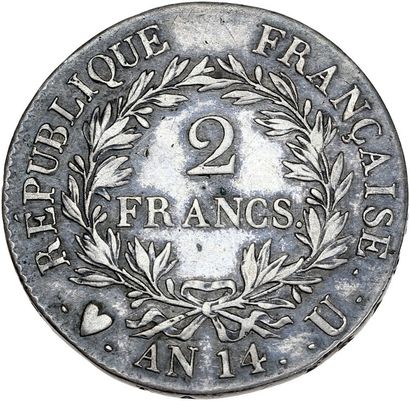 null PREMIER EMPIRE (1804-1814) 2 francs. An 14. Turin. G. 495. TB à TTB.