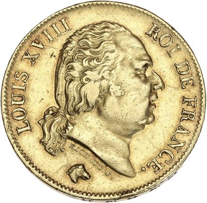 null LOUIS XVIII (1815-1824) 40 francs or. 1818. Lille. G. 1092. TTB.