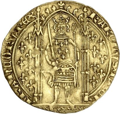 null CHARLES V (1364-1380) Franc à pied. 3,75 g. D. 360. TB à TTB.