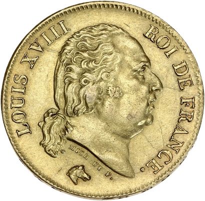 null LOUIS XVIII (1815-1824) 40 francs or. 1818. Lille G. 1092. TTB à superbe.
