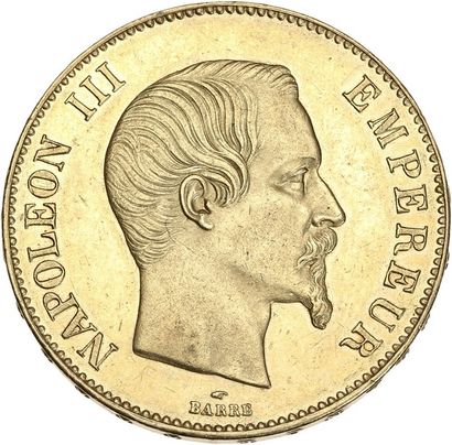 null SECOND EMPIRE (1852-1870) 100 francs or, Napoléon III, tête nue. 1858. Paris....