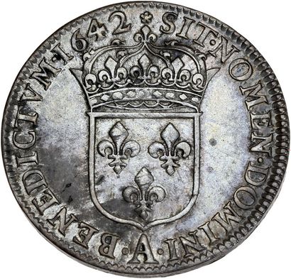 null LOUIS XIII (1610-1643) Demi écu de 30 sols en argent, 2e poinçon de Warin. 1642....