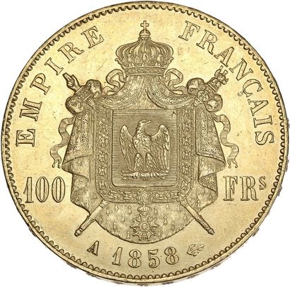 null SECOND EMPIRE (1852-1870) 100 francs or, Napoléon III, tête nue. 1858. Paris....