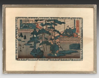 Utagawa Hiroshige (1797-1858) oban tate-e, de la série Tokaido gojusan tsugi no uchi,...