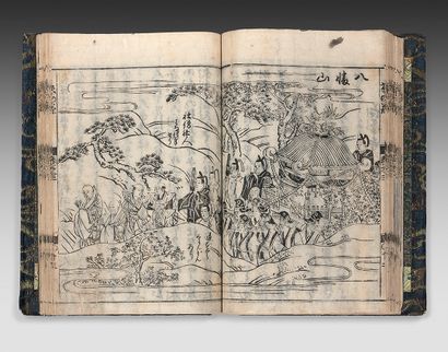 JAPON - XVIIIe siècle Album Yamashiro meisho jisha monogatari, history of the famous...