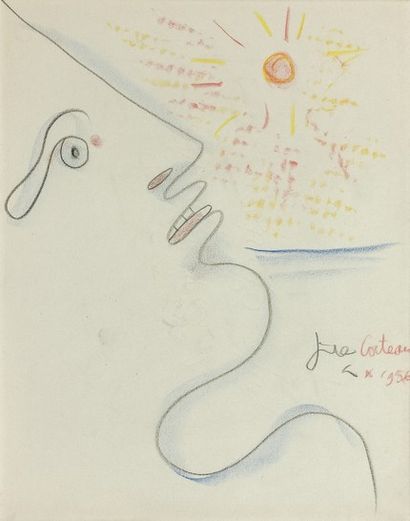 Jean COCTEAU (1889-1963) Profil au soleil,...