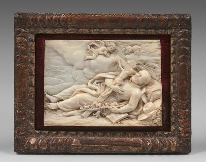 null Ivory plaque representing Saint Francis Xavier dying on the island of Sancian,...