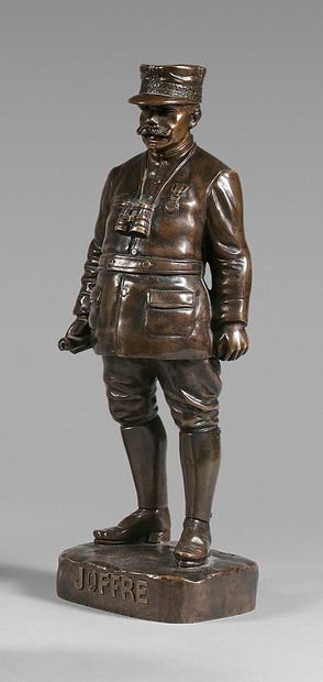 Georges OMERTH dit H. TREMO (1895-1925) Full-length portrait of Marshal Joffre
Patinated...