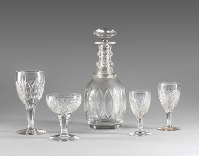 null Part of a service of cut crystal stemmed glasses, including: twenty water glasses,...