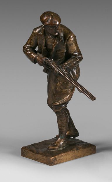 Moritz ROTHBERGER (1865-1944) Hunter with a gun
Patinated bronze proof, signed and...