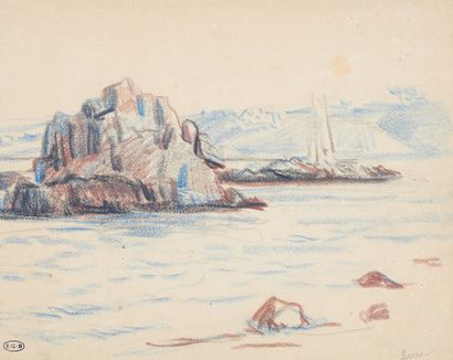 Maximilien Luce (1858-1941) Bretagne, Kermouster, le rocher à l'embouchure du Trieux
Dessin...