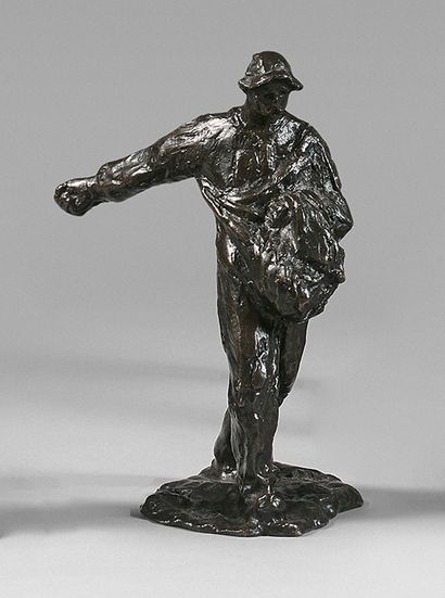 ÉCOLE MODERNE, dans le goût d'Aimé Jules DALOU The sower
Proof in patinated bronze,...