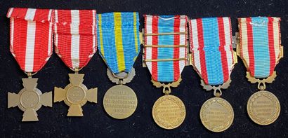 null North Africa, set of six medals: two bronze crosses of military valour with...