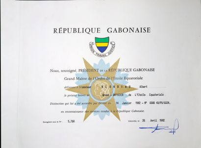 null Gabon - Ordre de l'Étoile équatoriale, ensemble de grand officier comprenant...