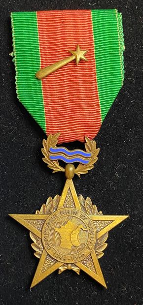 null Médaille commémorative de la Première Armée française, Rhin et Danube, en bronze...