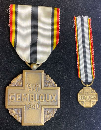 null Commemorative medal of the battle of Gembloux, 14-16 May 1940, in patinated...