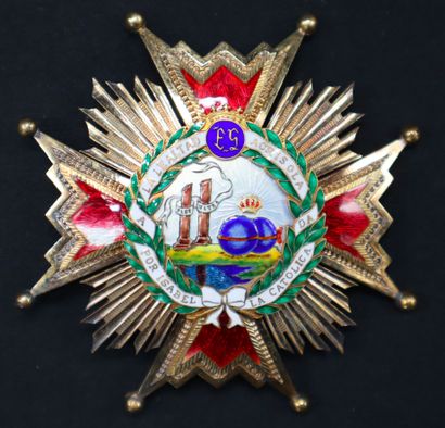 null Espagne - Ordre d'Isabelle la Catholique, ensemble de grand-croix comprenant...
