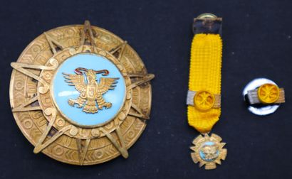 null Mexique - Ordre de l'Aigle aztèque, plaque de grand officier en vermeil et émail,...