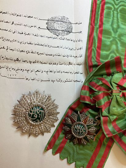 null Tunisie - Ordre du Nichan al Iftikhar, fondé vers 1835, ensemble de grand-croix...