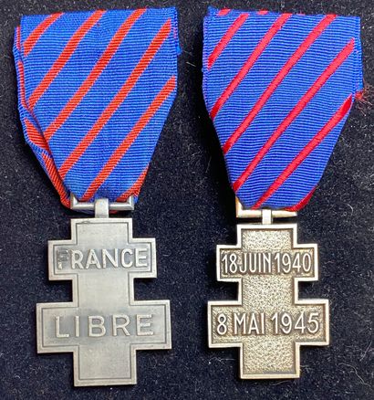 null Médaille commémorative des services volontaires dans la France libre, deux croix...