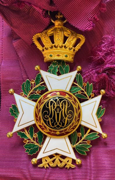 null Belgique - Ordre de Léopold, ensemble de grand-croix à titre civil de fabrication...