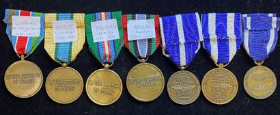 null International organizations, medals awarded to French contingents, lot of seven:...