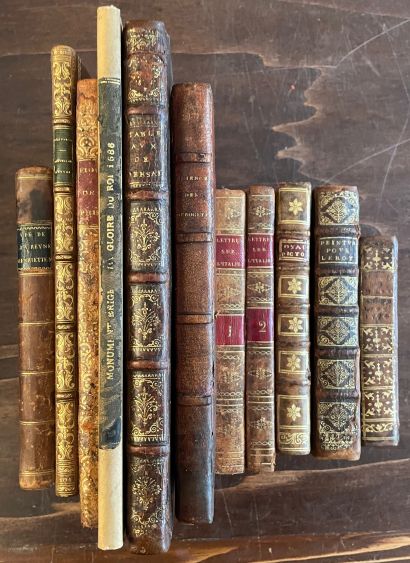 null Divers. XVIIe-XVIIIe siècles, principalement. Ensemble de 11 volumes reliés,...
